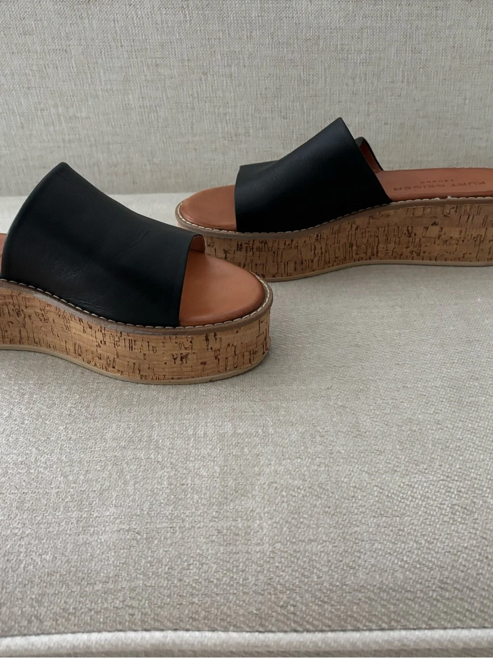 Kurt Geiger Black Platform Slide